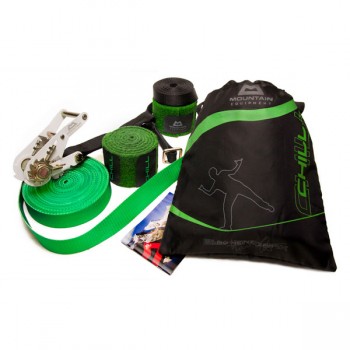Slacklinesets wie das "Chill" von Mountain Equipment enthalten alle nötigen Teile, inclusive Baumschutz und Transporttasche.
