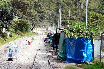 Zugstation "Hidroelectrica". Von hier geht es zu Fuß nach Aguas Calientes.