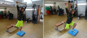 Der einbeinige Kniebeuger. | Foto: Lukas Ebenbichler