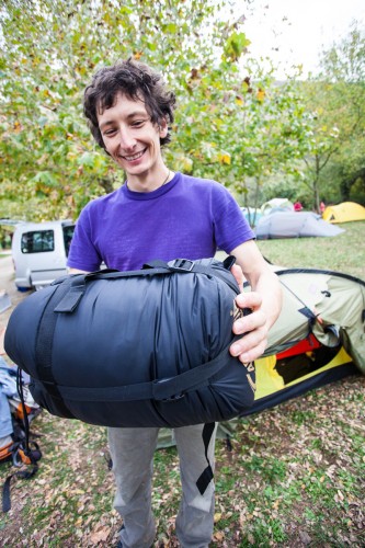 Schlafsack findet neuen Bewohner ... der Carinthia G280 im Testeinsatz. | Foto: Stefan Rehm