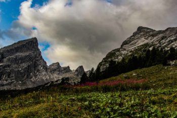 Am Weg zum Watzmannhaus lässt sich die Aussicht auf das Hocheck und den Kleinen Watzmann (links) genießen. | Foto: Renate Steinacher und Christoph Werntgen
