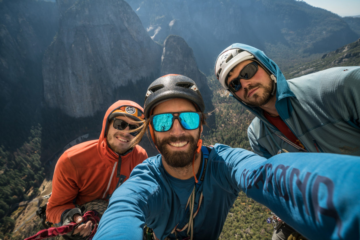 Drei Personen beim Klettern im Yosemite Valley