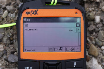 Das Nachrichten-Eingabefeld des Spot X Satelliten Messengers.
