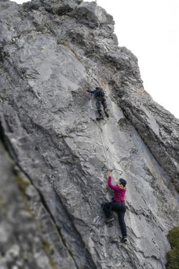 Klettersteiggeher am Zittergrat bei Engelberg
