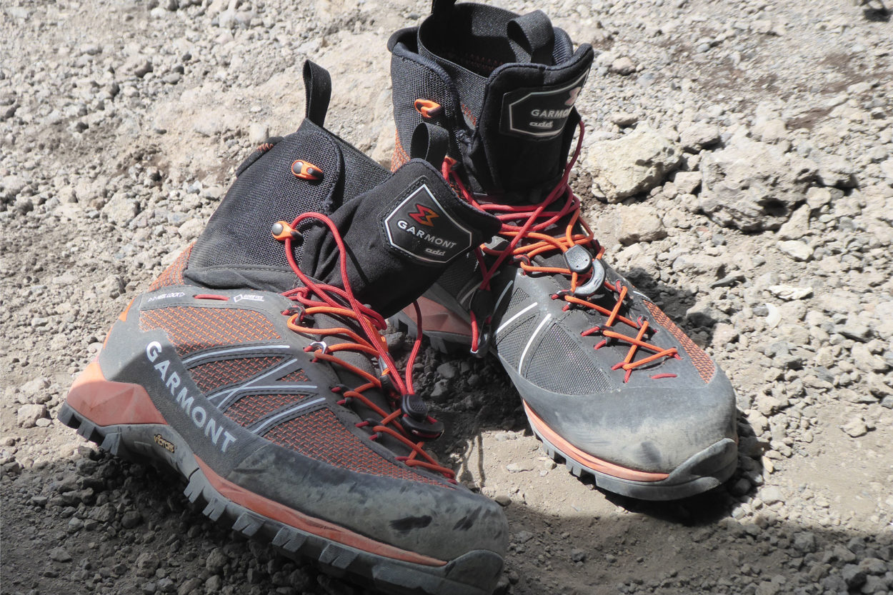 Staubige Bergstiefel