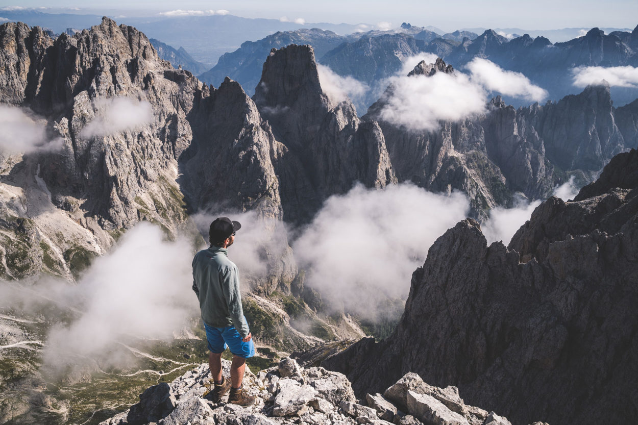 Ausblick auf die Felsgipfel der Palagruppe