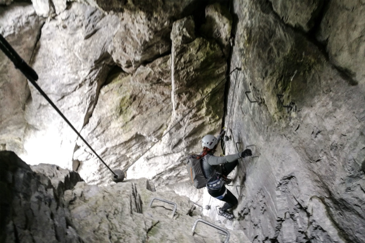Aufstieg im Klettersteig